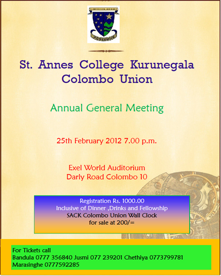 Colombo Union Annual General Meeting 2012